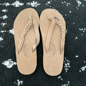 Leather Flirty Braid Leather Rainbow Sandals